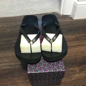 Tory Burch wedge flip flops